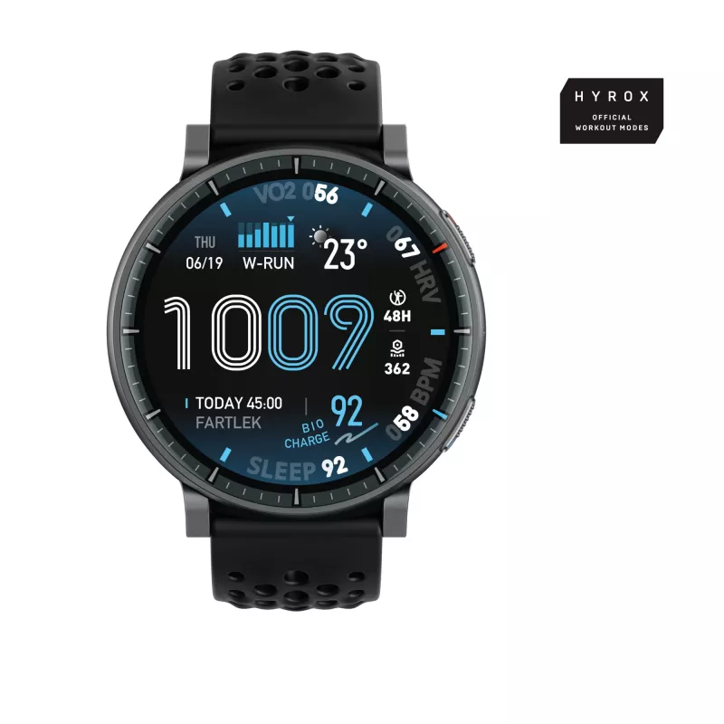Išmanusis laikrodis Amazfit Active Max apvalus AMOLED 1,5 colio 480×480 jutiklinis ekranas 64 MB RAM 4 GB 658 mAh juodas
