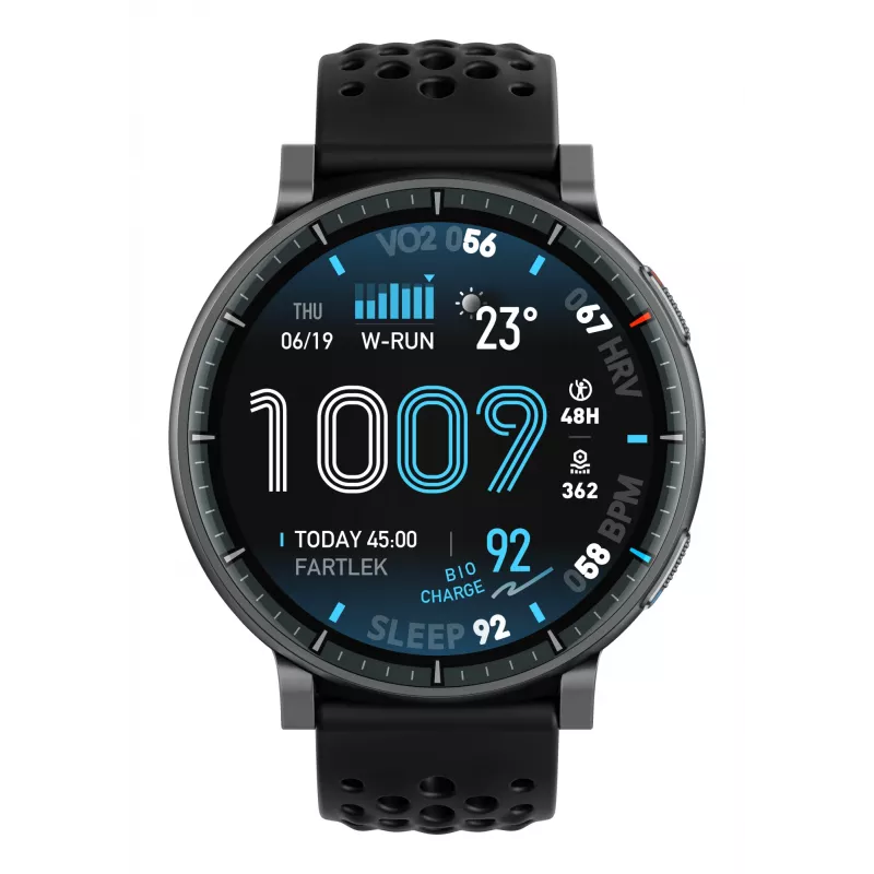 Išmanusis laikrodis Amazfit Active Max apvalus AMOLED 1,5 colio 480×480 jutiklinis ekranas 64 MB RAM 4 GB 658 mAh juodas