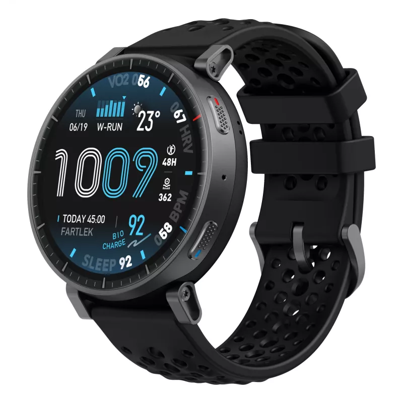 Išmanusis laikrodis Amazfit Active Max apvalus AMOLED 1,5 colio 480×480 jutiklinis ekranas 64 MB RAM 4 GB 658 mAh juodas