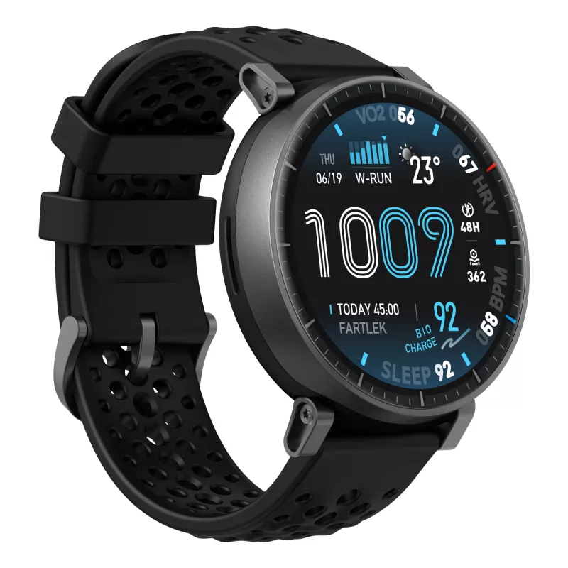 Išmanusis laikrodis Amazfit Active Max apvalus AMOLED 1,5 colio 480×480 jutiklinis ekranas 64 MB RAM 4 GB 658 mAh juodas