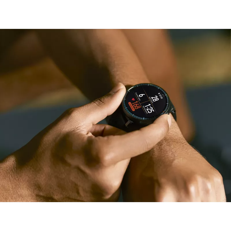 Išmanusis laikrodis Amazfit Active Max apvalus AMOLED 1,5 colio 480×480 jutiklinis ekranas 64 MB RAM 4 GB 658 mAh juodas