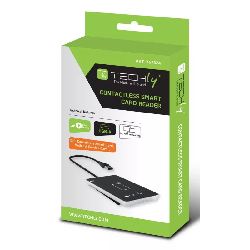 Techly I-CARD CAM-CIE RFID skaitytuvas USB juoda, sidabrinė
