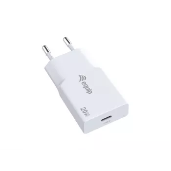 Sieninis įkroviklis EQUIP 1 prievado 20W GaN USB-C PD — 100–240V įvestis, 12V maks. išvestis, balta