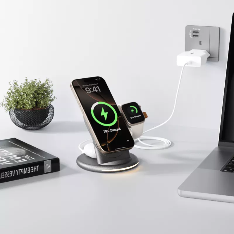 Sieninis įkroviklis EQUIP 1 prievado 20W GaN USB-C PD — 100–240V įvestis, 12V maks. išvestis, balta