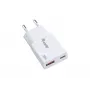EQUIP 2 prievadų 20 W GaN plonas USB PD įkroviklis — USB-C x1, USB-A x1, įėjimas 100–240 V, maks. išėjimas 12 V, balta