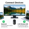 EQUIP abiem rankoms tinkama 6 mygtukų dviejų režimų belaidė pelė, optinė 1600 DPI, RF + Bluetooth, juoda