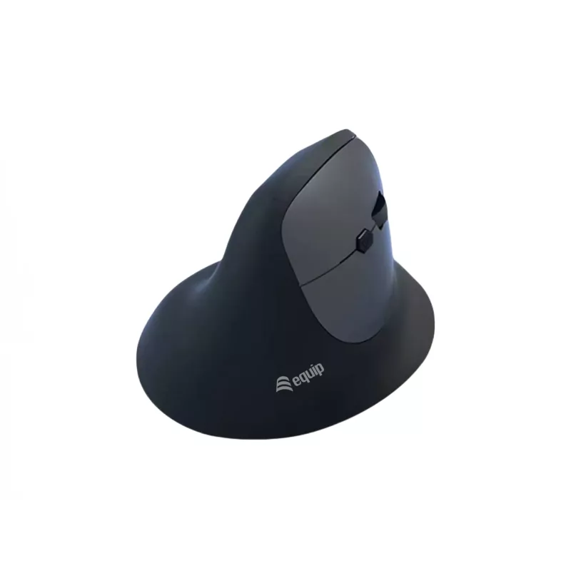 EQUIP ergonomic right-hand vertical wireless pelė 1600 DPI, RF Wireless + Bluetooth, rechargeable, 6 buttons, Juoda