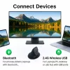 EQUIP ergonomic right-hand vertical wireless pelė 1600 DPI, RF Wireless + Bluetooth, rechargeable, 6 buttons, Juoda