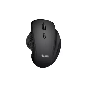 EQUIP 6 mygtukų dviejų režimų įkraunama belaidė pelė — dešiniarankiams, optinė 1600 DPI, RF belaidė + Bluetooth, juoda