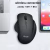 EQUIP 6 mygtukų dviejų režimų įkraunama belaidė pelė — dešiniarankiams, optinė 1600 DPI, RF belaidė + Bluetooth, juoda