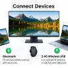 EQUIP 6 mygtukų dviejų režimų įkraunama belaidė pelė — dešiniarankiams, optinė 1600 DPI, RF belaidė + Bluetooth, juoda
