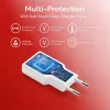 EQUIP 2 prievadų 30 W GaN plonas USB PD įkroviklis — USB‑C x1, USB‑A x1, 100–240 V įvestis, maks. 20 V išvestis, balta