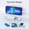 EQUIP 2 prievadų 30 W GaN plonas USB PD įkroviklis — USB‑C x1, USB‑A x1, 100–240 V įvestis, maks. 20 V išvestis, balta