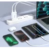 EQUIP 2 prievadų 30 W GaN plonas USB-C PD įkroviklis — 2 USB-C prievadai, 100–240 V įvestis, maks. 20 V išvestis, baltas