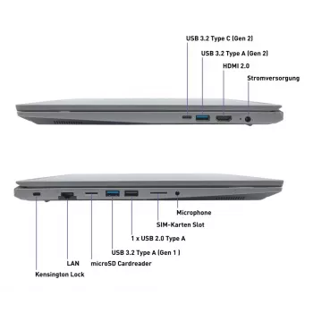 TERRA MOBILE 1717R Intel® Core™ i5 i5-1334U Laptop 43.9 cm (17.3 col.) Full HD 16 GB DDR4-SDRAM 1 TB SSD Wi-Fi 6 (802.11ax) Windows 11 Home Vokiška Pilka