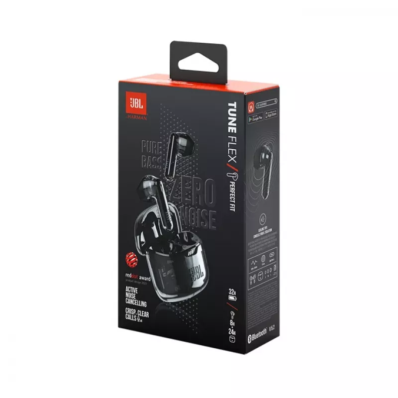 JBL Tune Flex ausinės True Wireless Stereo (TWS) į ausis įdedamos Skambučiams / Muzikai / Sportui / Kasdienai Bluetooth Juodos