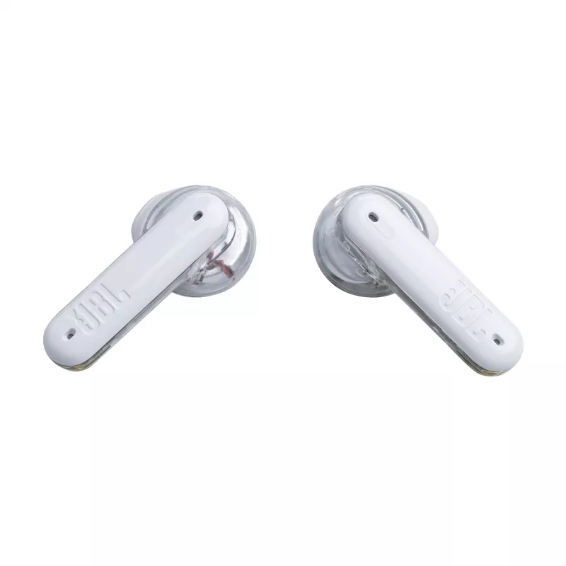 JBL Tune Flex Ghost Edition ausinės True Wireless Stereo (TWS) į ausis dedamos Skambučiams / muzikai Bluetooth permatomos, baltos