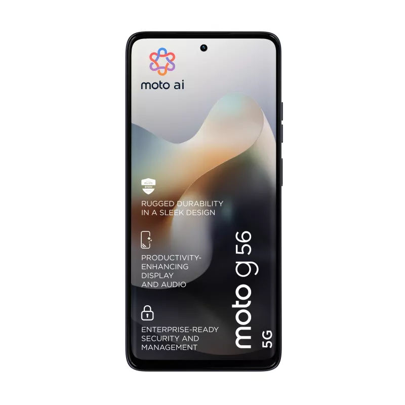 Išmanusis telefonas MOTOROLA moto g56 5G 6,72 col. (17,1 cm) Hybrid Dual SIM, MediaTek Dimensity 7060 2,6 GHz, 8 GB RAM, 256 GB, 5200 mAh, juodas