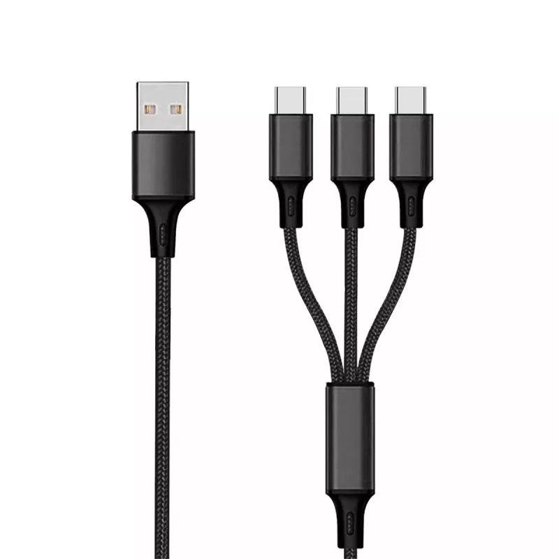 USB laidas 2GO 797156 1,5 m USB B 3 x USB C Juodas