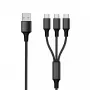 USB laidas 2GO 797156 1,5 m USB B 3 x USB C Juodas