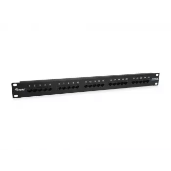 “Equip” 25 prievadų Cat.3 RJ45 ISDN jungčių skydelis, juodas