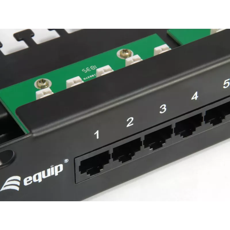 “Equip” 25 prievadų Cat.3 RJ45 ISDN jungčių skydelis, juodas