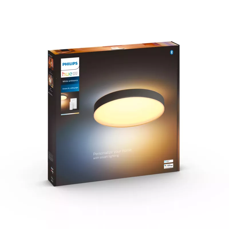 Išmanusis lubinis šviestuvas Philips Hue White ambience Enrave extra large juodas