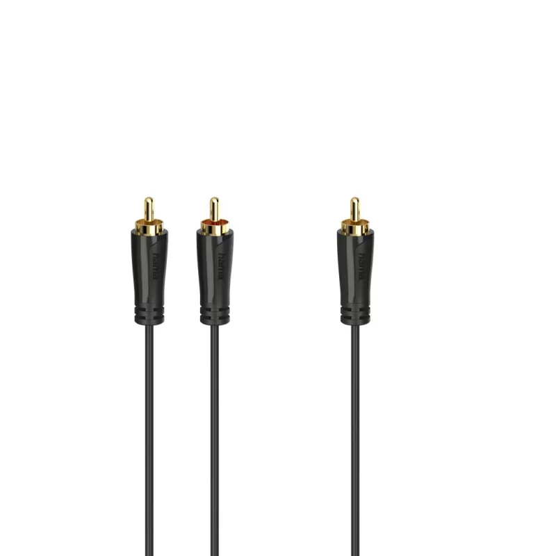 Garso kabelis Hama 00205097 5 m RCA 2 x RCA kištukas auksuotas juodas