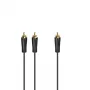 Garso kabelis Hama 00205097 5 m RCA 2 x RCA kištukas auksuotas juodas