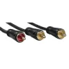 Garso kabelis Hama 00205097 5 m RCA 2 x RCA kištukas auksuotas juodas