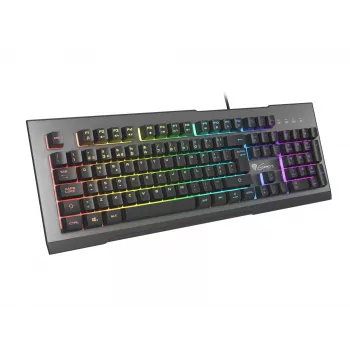 GENESIS Rhod 500 RGB klaviatūra, skirta žaidimams, USB, QWERTY, portugalų kalba, juoda, sidabrinė