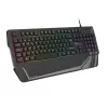 Žaidimų klaviatūra GENESIS Rhod 350 RGB — Viso dydžio 104 klavišų USB QWERTY ispaniška, juoda, RGB apšvietimas, riešo atrama