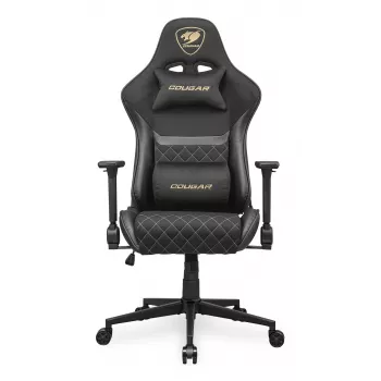 Universali žaidimų kėdė COUGAR Gaming Armor One V2 Gold F, apmušalu paminkštinta sėdynė, juoda / auksinė