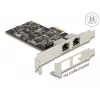 DeLOCK PCI Express x2 kortelė su 2 x RJ45 2.5 Gigabit LAN i225