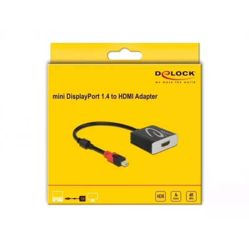 Aktyvus Mini DisplayPort 1.4 į HDMI adapteris DeLOCK 65302