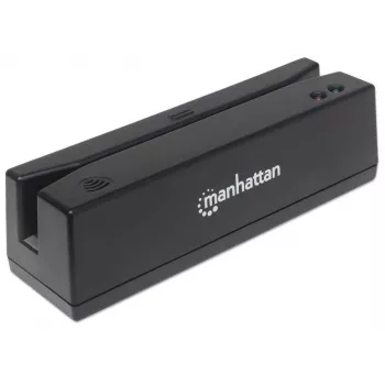 Manhattan USB-A magnetinės juostelės kortelių skaitytuvas, trijų takelių skaitytuvas, klaviatūros pleišto dekoderis, laidas 1,5 m, juodas, trejų metų garantija