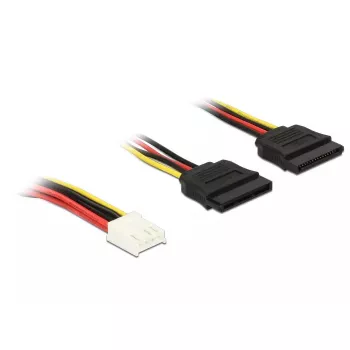 kabelis DeLOCK 0.3m Floppy 4p/2x SATA 15p