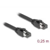 DeLOCK RJ45 tinklo kabelis Cat.8.1 S/FTP 25 cm 40 Gbps juodas