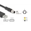 DeLOCK sensorių / pavarų kabelis 1,8 m M8 USB 2.0 Type-A juodas 64258