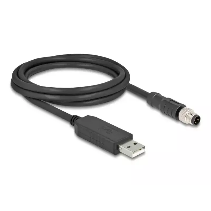 DeLOCK sensorių / pavarų kabelis 1,8 m M8 USB 2.0 Type-A juodas 64258