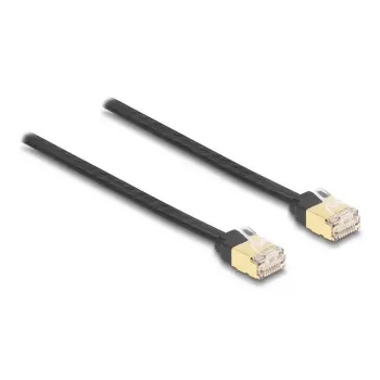 DeLOCK RJ45 ištraukiamas laidas Cat.6A STP 1,5 m juodas geltonas