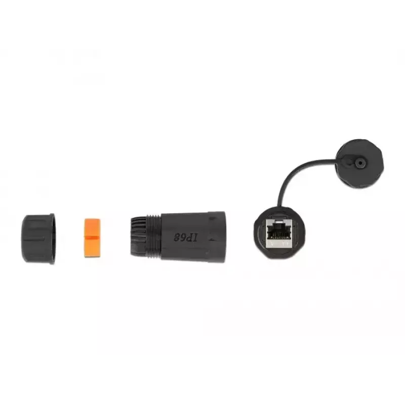 Laido jungtis RJ-45/RJ-45 DeLOCK 86700 juoda oranžinė