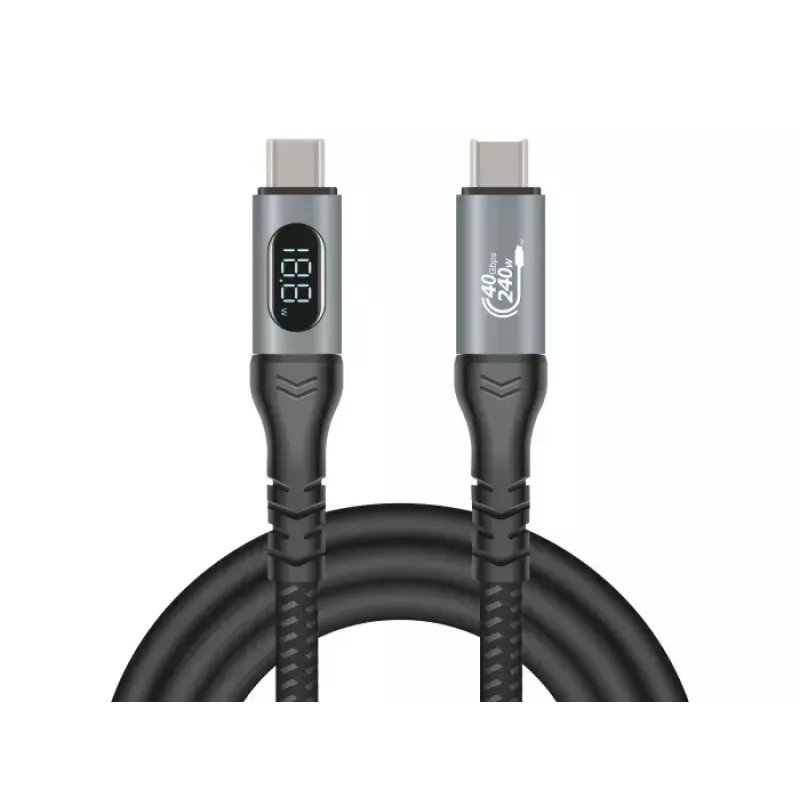 DeLOCK USB 40 Gbps duomenų ir greito įkrovimo koaksialinis kabelis 1 m USB PD 3.1 240 W
