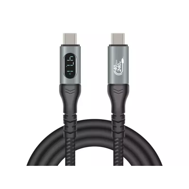 DeLOCK USB 40 Gbps duomenų ir greito įkrovimo koaksialinis kabelis 1 m USB PD 3.1 240 W