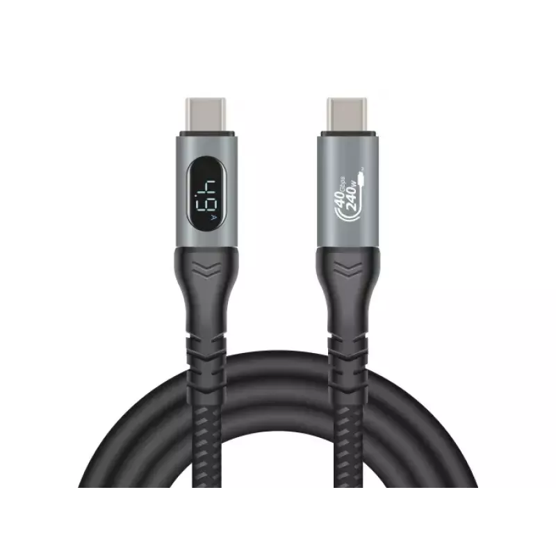 DeLOCK USB 40 Gbps duomenų ir greito įkrovimo koaksialinis kabelis 1 m USB PD 3.1 240 W