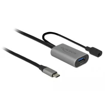 USB kabelis DeLOCK 85391 USB 3.2 Gen 1 5 m USB A USB C juoda pilka