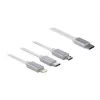 DeLOCK USB Type-C 3 in 1 įtraukiamas įkrovimo laidas Lightning Micro USB USB Type-C 0,98 m