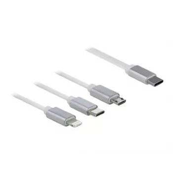 DeLOCK USB Type-C 3 in 1 įtraukiamas įkrovimo laidas Lightning Micro USB USB Type-C 0,98 m
