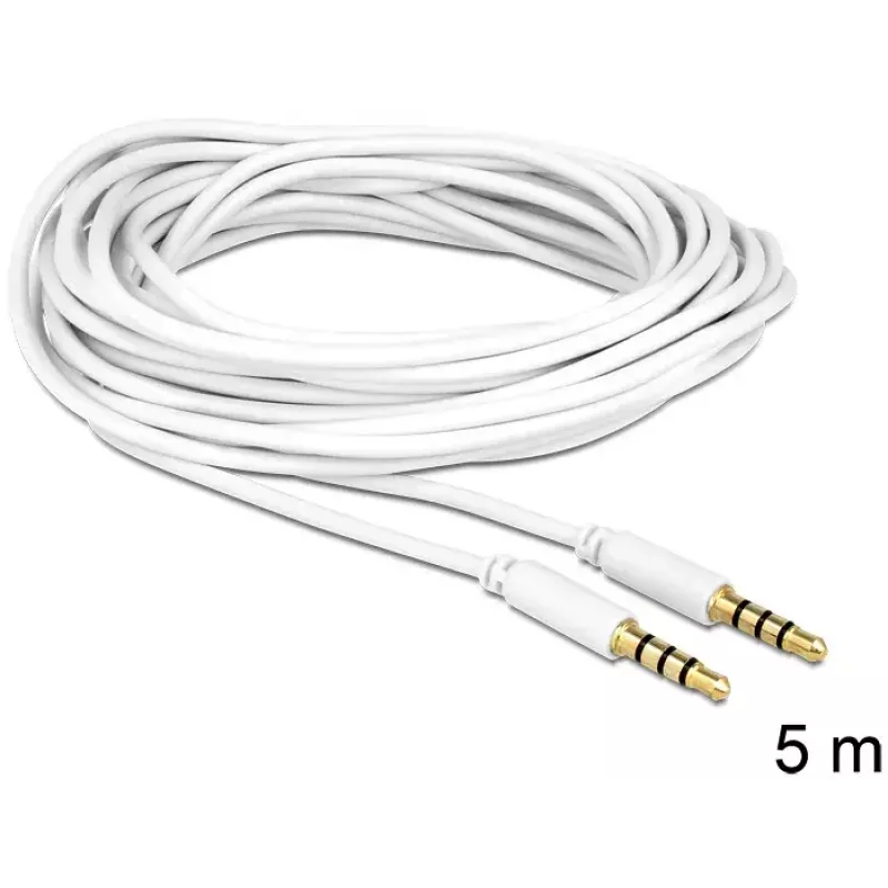 Audio kabelis 3,5 mm kištukas į kištuką DeLOCK 83443 5 m baltas