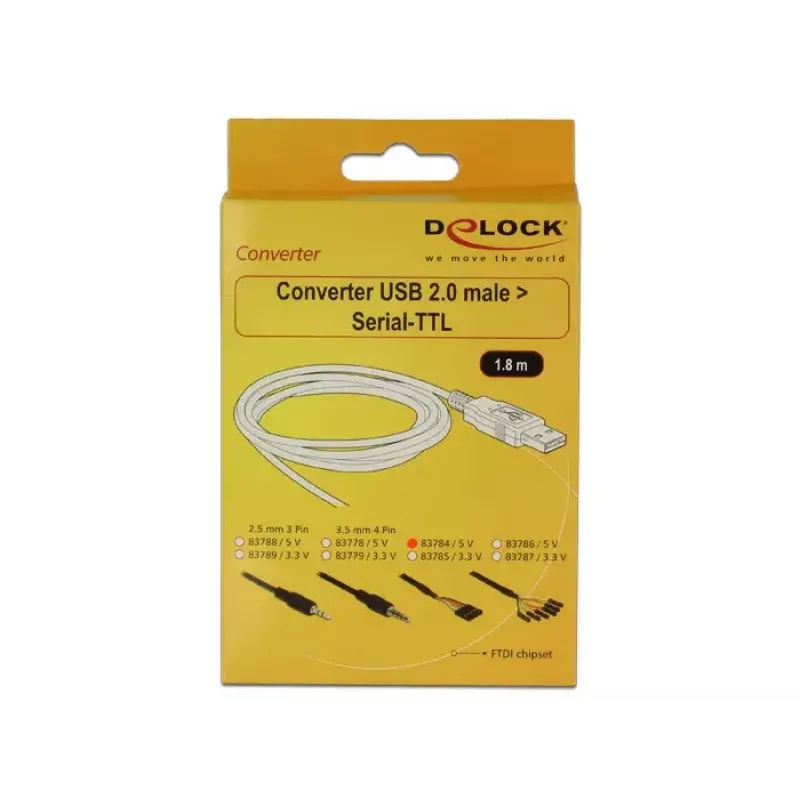 USB laidas DeLOCK 1,8m USB2.0-A/TTL 6-p juodas